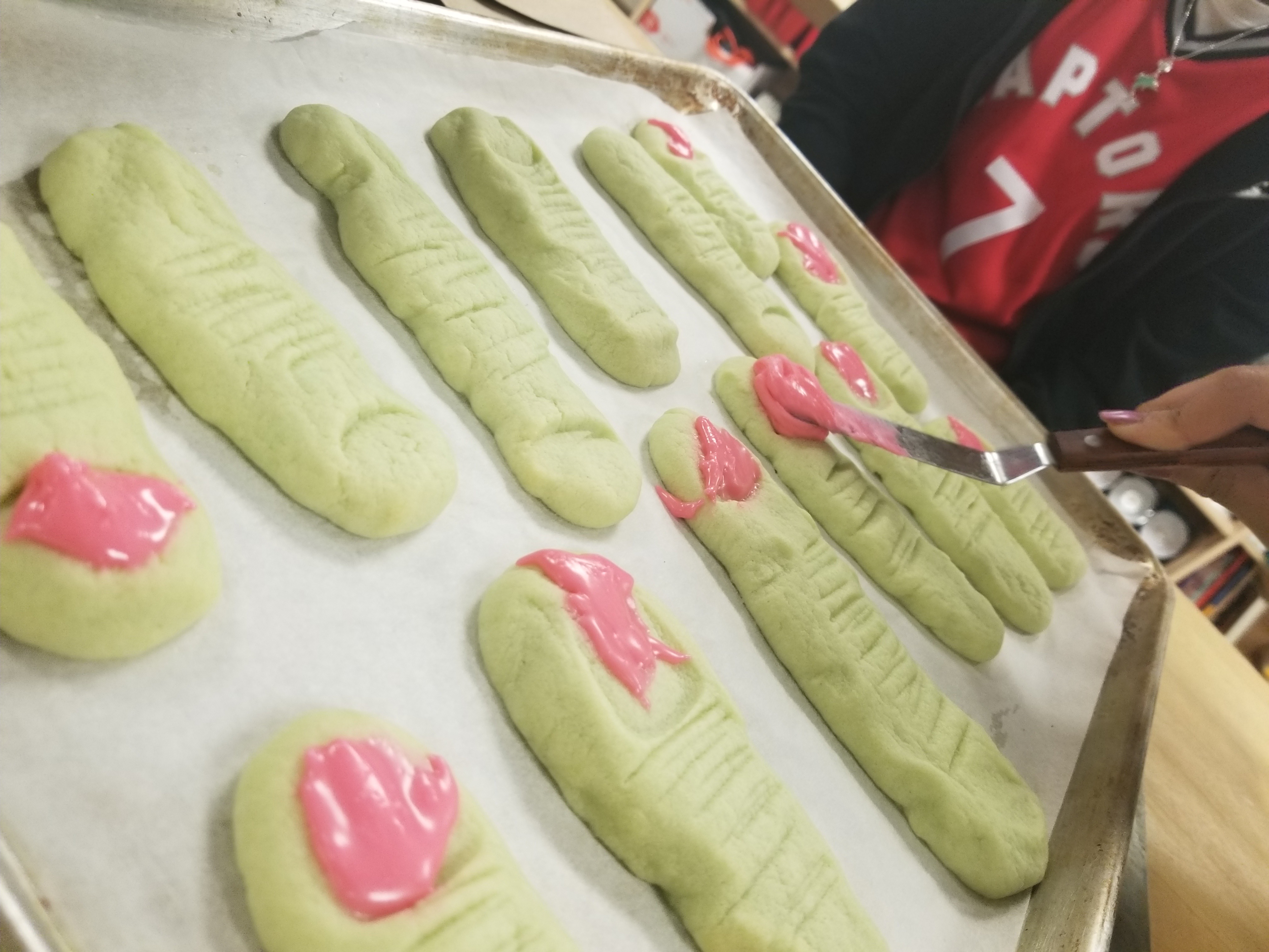 Getting Festive with Food Our third task was to bake witch fingers for halloween. Some of the ingredients we used were: Marga