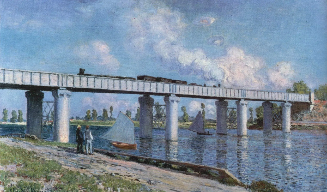 Monets painting of The Railway Bridge At Argenteuil which sells for $41, 480, 000
