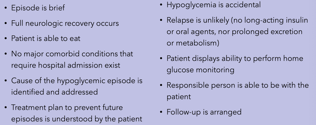 Discharge criteria