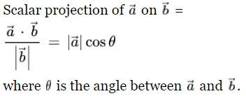 The general formula for finding the SCALAR PROJECTION of a vector on another vector: