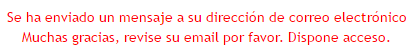 Si el Email existe - Mensaje