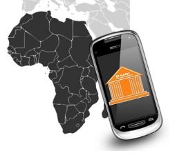 The map of Africa next to a smartphone.