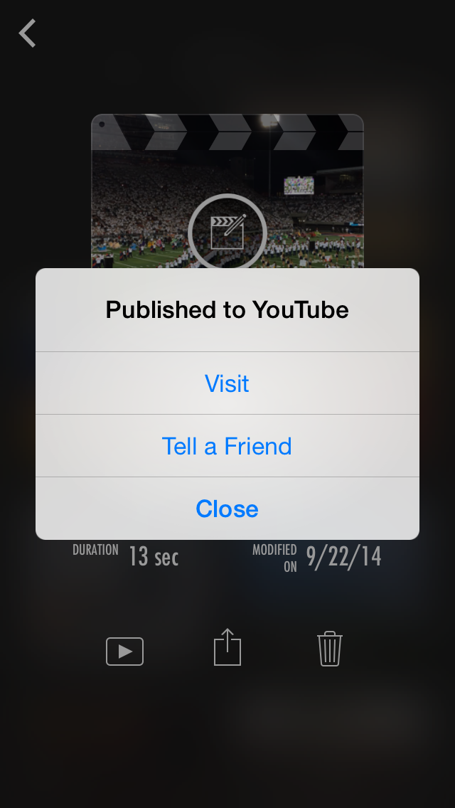 7. Once the video is done, you will have these options.