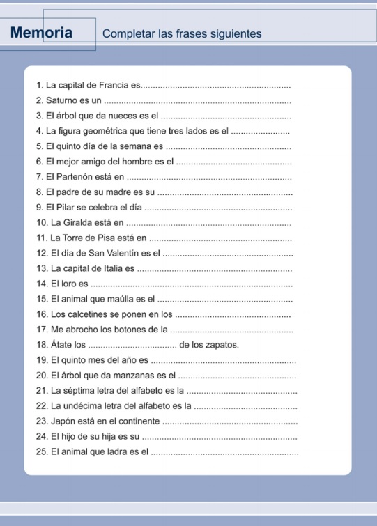 Sesión 1. Memoria semántica