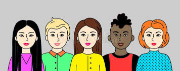 trigueña, blanca, negra pálida, morena, bronceada, pecosa.