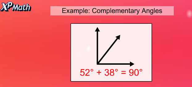PRACTICE GAME!
Click the "XP" icon to the right to play a matching game where the goal is to find 2 angles whose sum is 90°