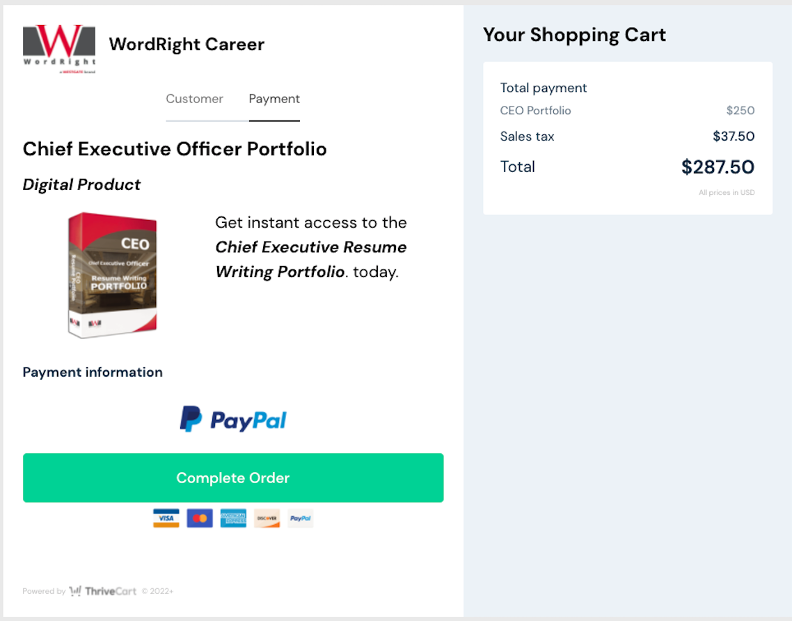 CEO 2 Step Checkout