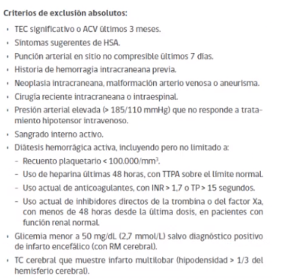 Criterios de exclusión absolutos