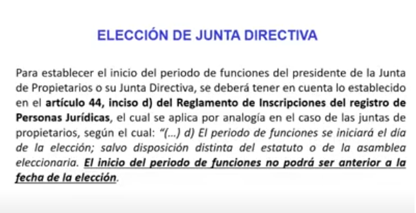 ARTICULO 44. inciso d) Del Reglamento de inscripciones del registro de Personas Jurídicas.