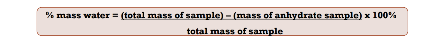 % mass water =