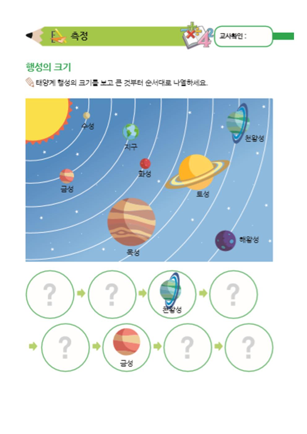 행성의 크기