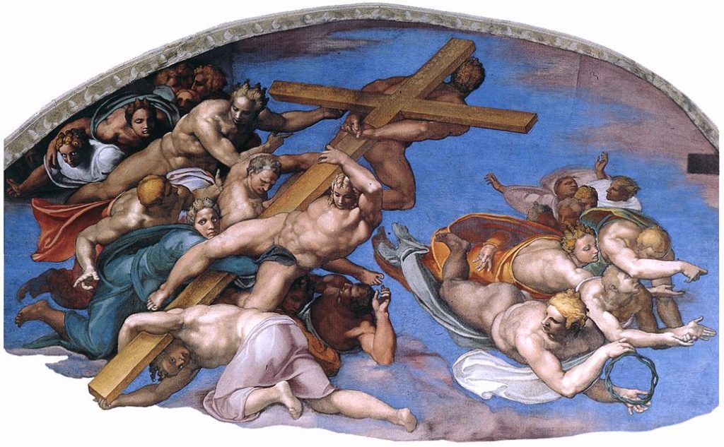 SINISTRA - Sono presenti degli angeli senza ali, chiamati angeli apteri, esteticamente perfetti, e ritratti in un momento di 