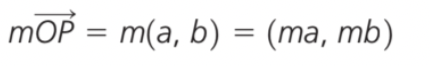 - When we multiply vectors by scalars we use both the x and y values by the scalar
- We can do this by multiplying a and b in
