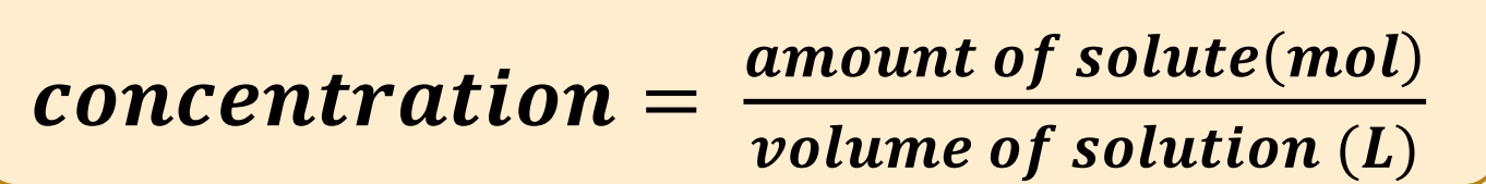 Concentration: amount of solute in a solvent