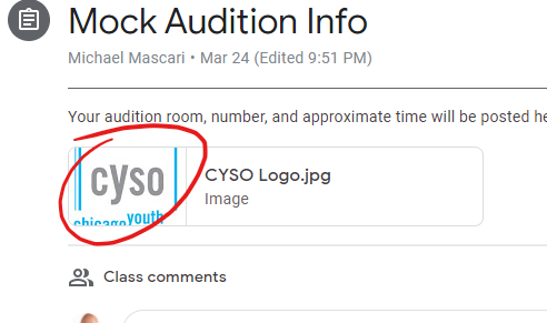 Download the CYSO logo from the 
Google Classroom Mock Audition Info post
or here: https://drive.google.com/thumbnail?id=1CKs