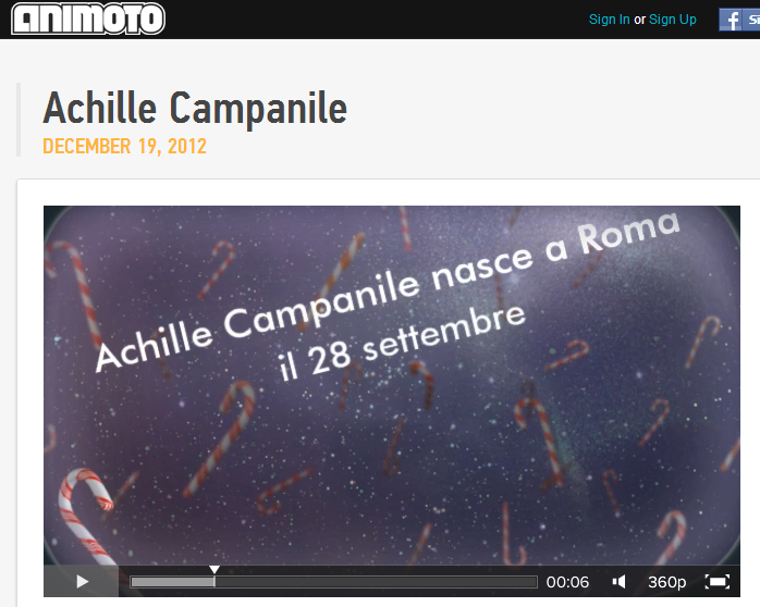Video/Slideshow su Animoto