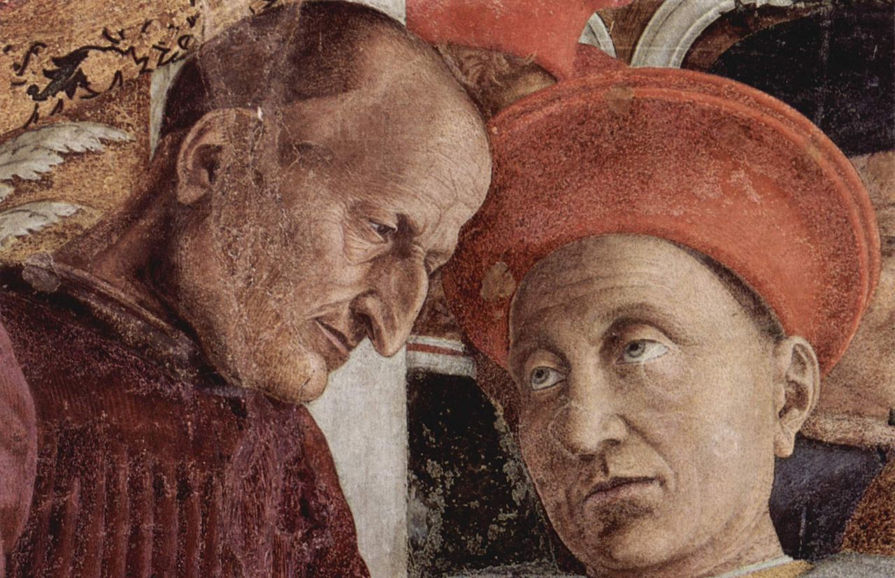 MARCHESE LUDOVICO, regge nelle mani una lettera e confabula con Marsilio Andreaci, segretario