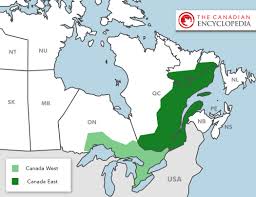Map with Canada East and Nova Scotia.
