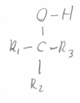 C has no H bonds and 3 R 
bonds