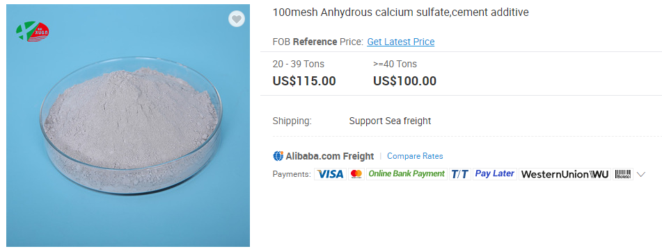 Depending on how many Tons you want, Calcium Sulfate ranges from $100-$125 US.
