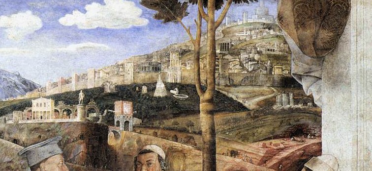 alle spalle ROMA idealizzata suggerisce un rimando all'antichità, ed è intesa come meta augurata a Francesco