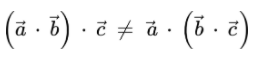 Associative property with a VECTOR is NOT TRUE