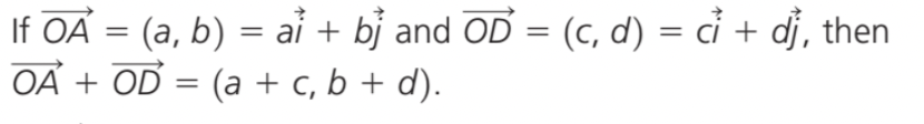 - Adding vectors in component form means to add x and y values accordingly