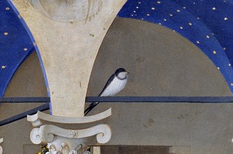sulla colonna è presente una RONDINE che accentua il realismo dell'opera