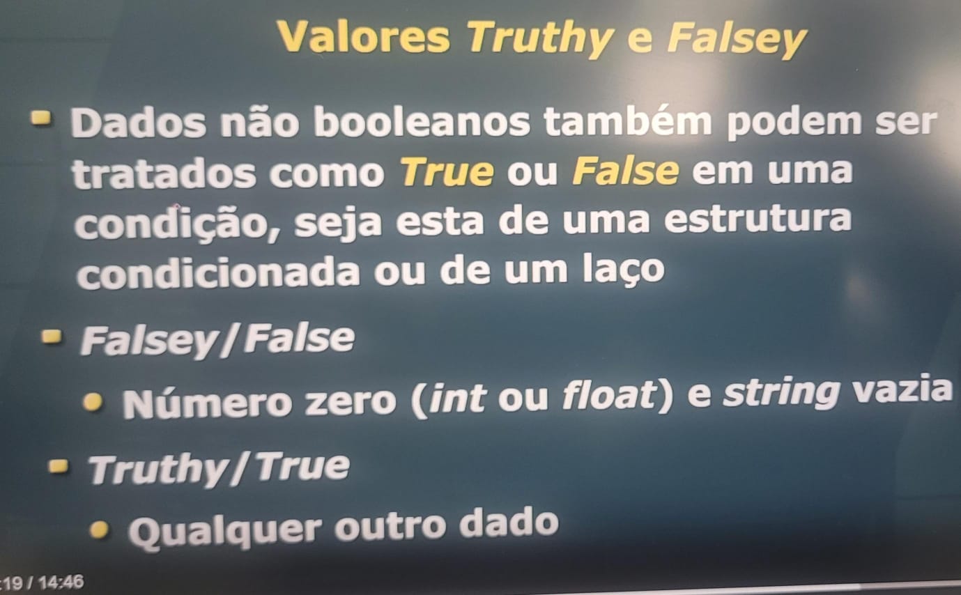 Valores "Truthy" e "Falsey"