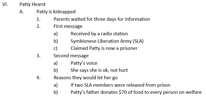 Patty Hearst Outline