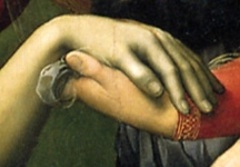 La posizione della Vergine, però, è al limite del reale, troppo scomoda e contorta.
