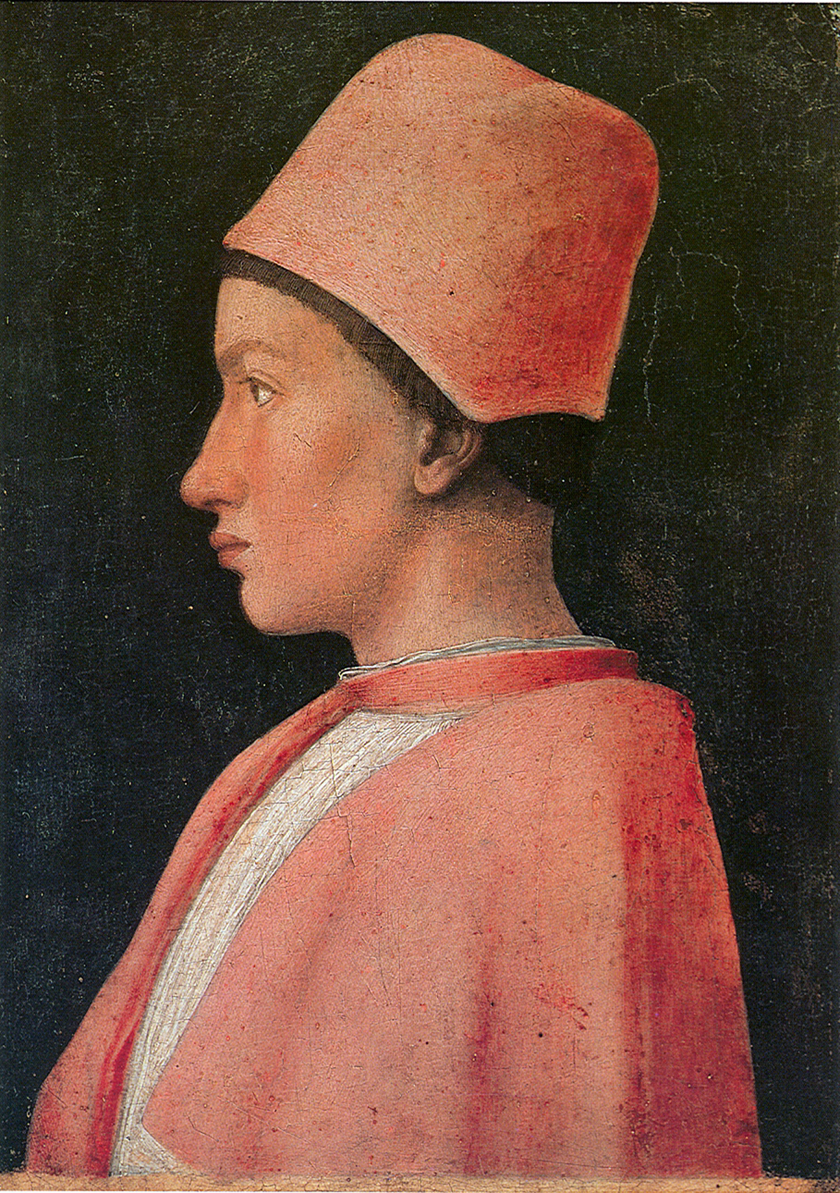 RITRATTO DI FRANCESCO GONZAGA 
il giovane indossa un abito porporato ed è raffigurato di profilo nella sua ingenuità giovanil