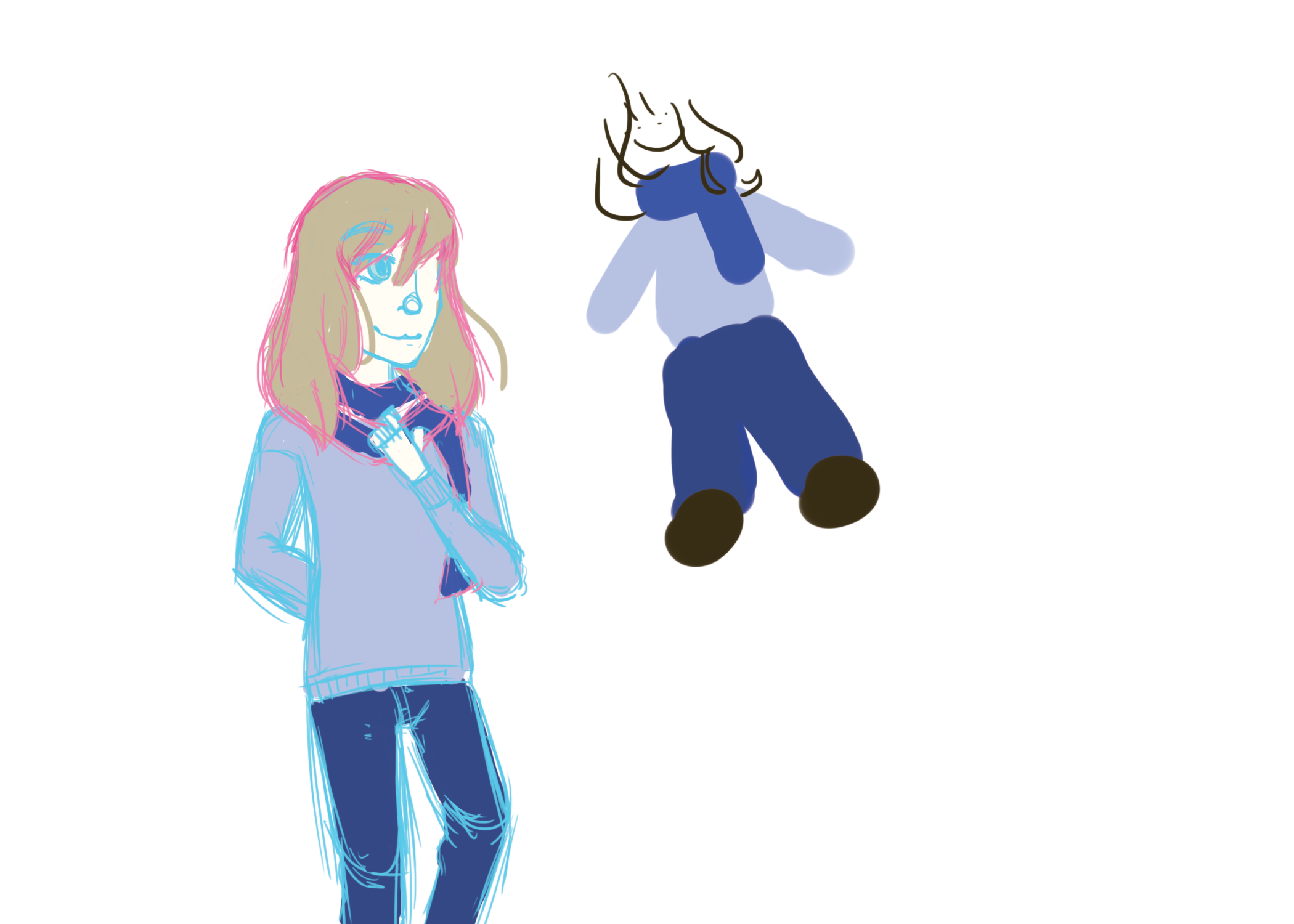 Protagonist- Default name is Lydia. Renameable. A 18 year old nearing the end of highschool. Short dark blonde hair. Wears a 