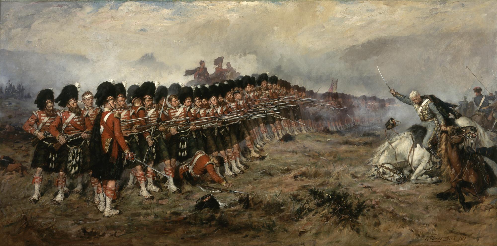 This picture shows An example of the Thin red line which was the line where the French and British Faced each other Ready for