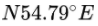 Example of Option 1:  Indicates that the vector is pointing (the direction of the head) towards 54.79 degrees east of north.