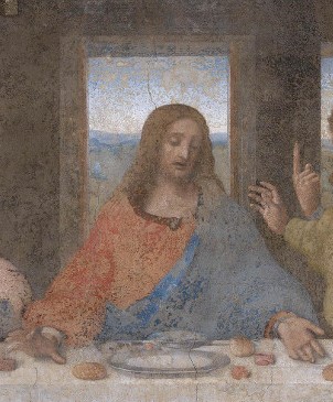Cristo non presenta aureola ma la sua essenza divina è deducibile dalla luce grazie alla quale la sua figura è esaltata. Gli 