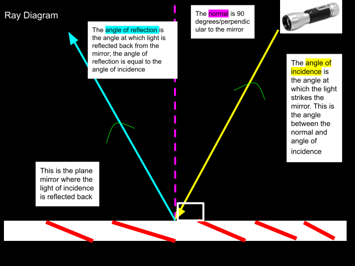 Plane Mirror
-A plane mirror is essentially a smooth, flat, reflective surface