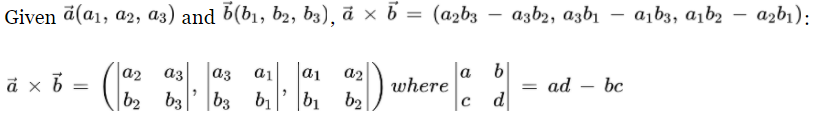 Formula for the Cross Product