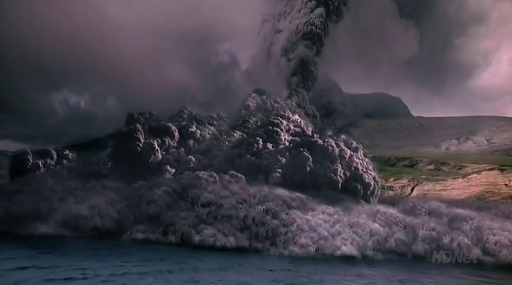 Esplosione del vulcano Thera