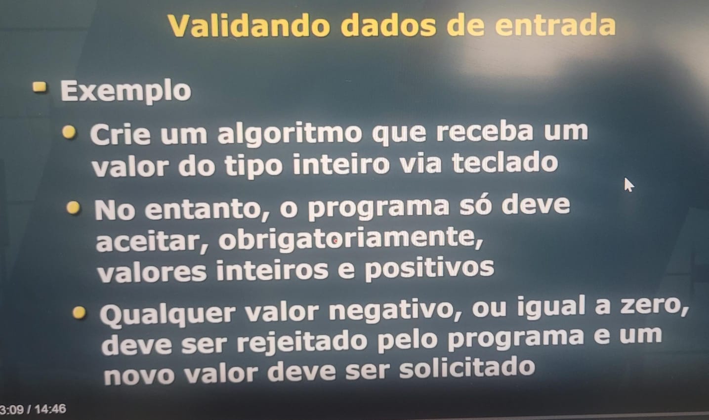 Força o USUÁRIO no LOP até ele digitar o que quero.