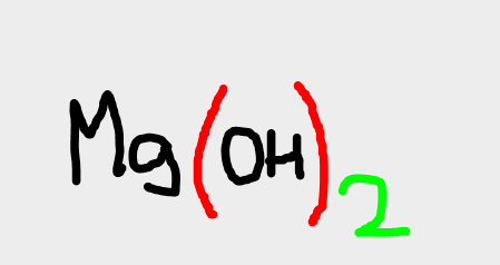 This is important because it indicates in the 
example above that 
there are 2 hydroxide ions. Without it 
would appear there