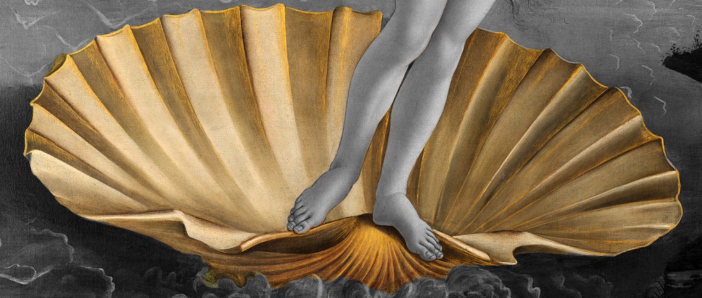 la Venere giace su una conchiglia, la cui storia è raccontata in un mito di Esiodo