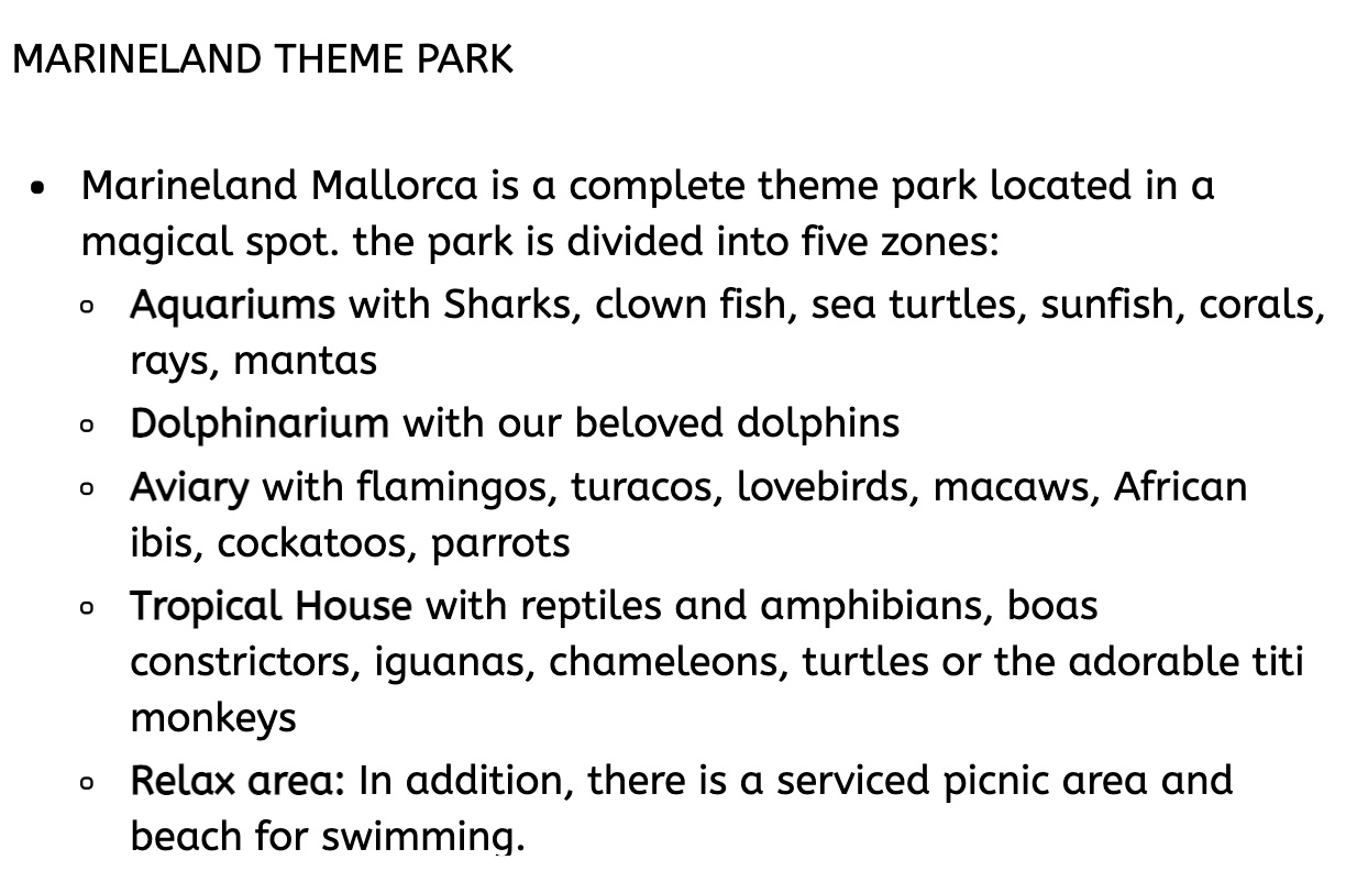 Marineland is a complete theme park located in a magical location housing a large collection of dolphins and fish, sea lions,