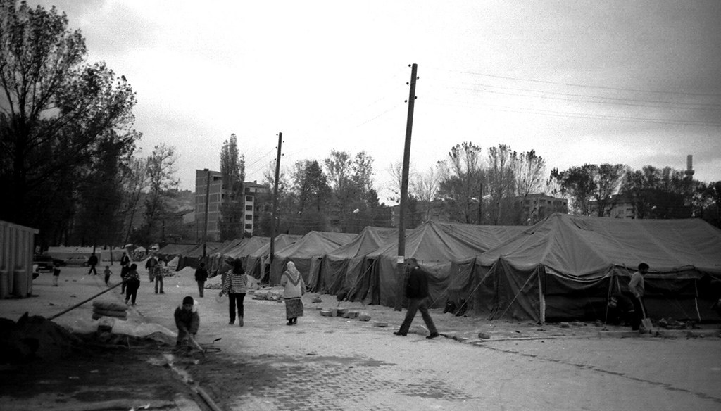 Tent cities were set up to house the homeless