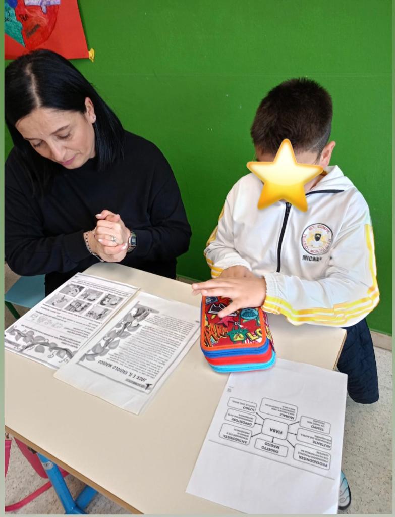 II° FASE – ATTIVITA’ DI SCRITTURA
In questa fase i bambini guidati dall’insegnante raccontano oralmente, tutti a turno, il co
