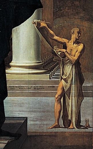 Piccolo San Girolamo mostra gli scritti all'interlocutore