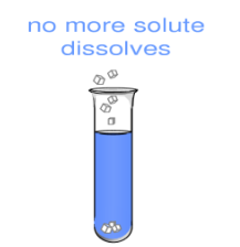SATURATED SOLUTION: a solution that 
CANNOT hold any more solute in a given 
amount of solvent at a particular 
temperature
