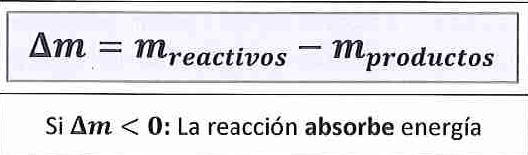 Energía en una reacción nuclear