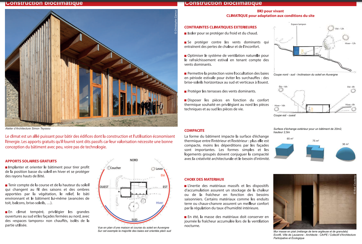 construire avec le climat document pdf CAUE  63 PUY DE DOME