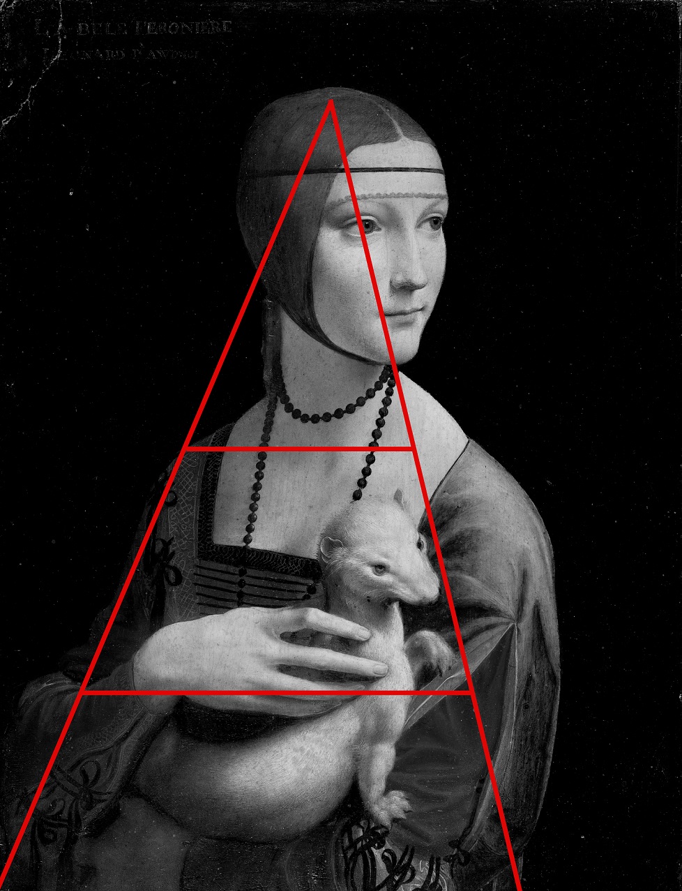 nell’opera c’è una composizione piramidale dove Cecilia è alla punta di tale struttura e la donna è rivolta verso sinistra ed
